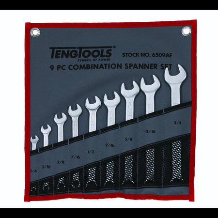 TENG TOOLS 6509AF - 9 Piece SAE Combination Spanner Set 1/4 to 3/4 In 6509AF